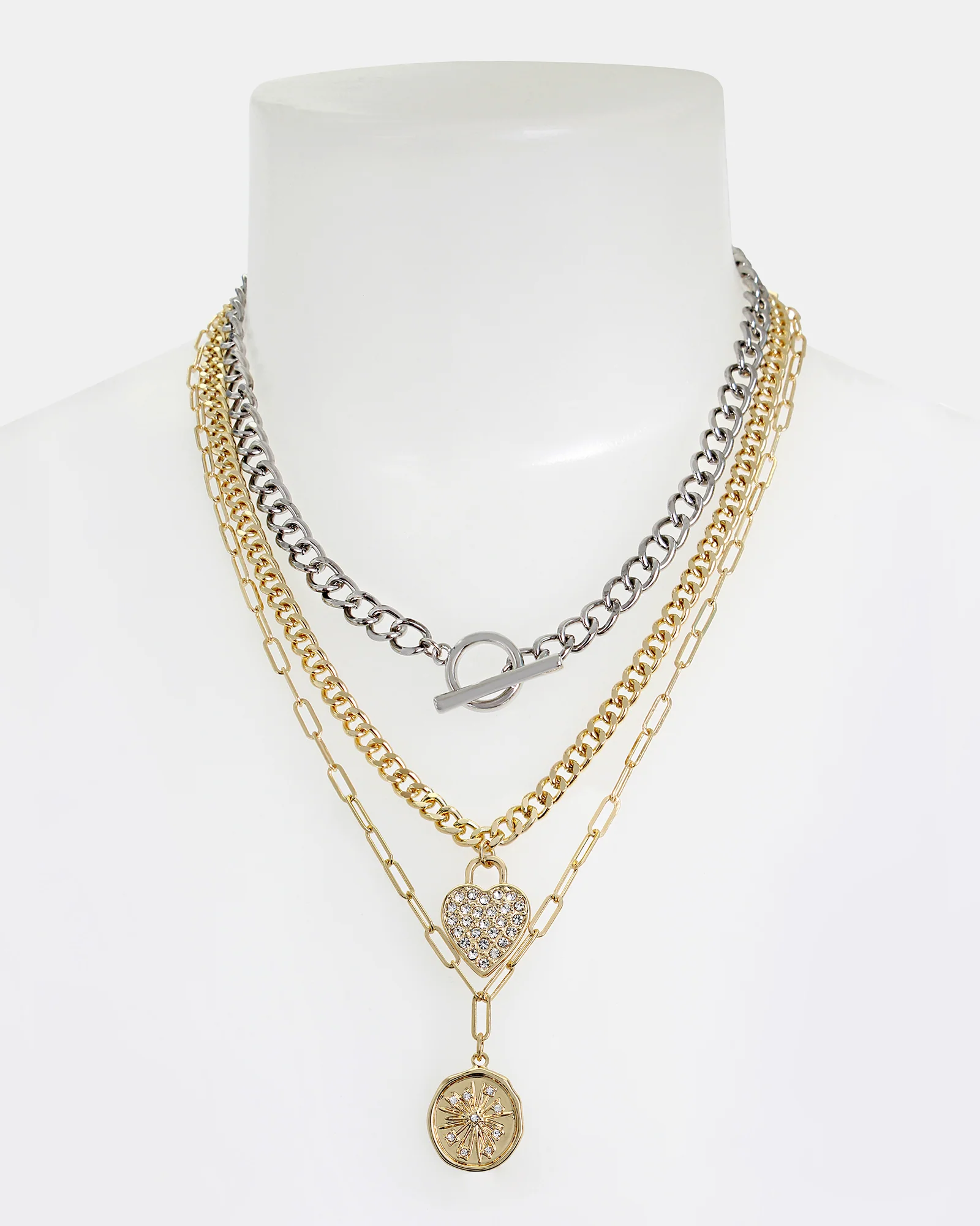 CHARM MULTI STRAND NECKLACE GOLD MULTI