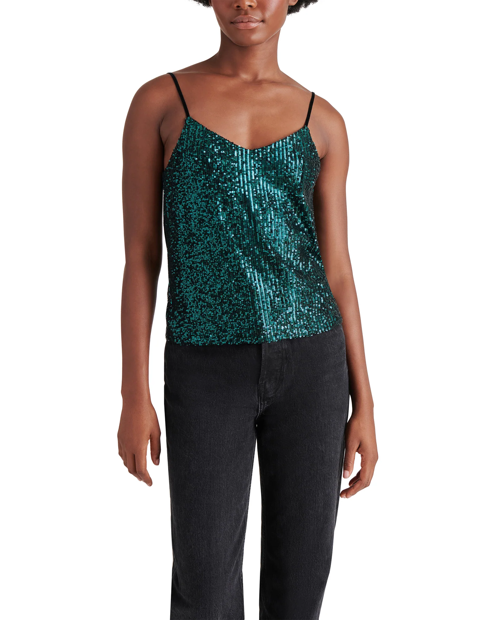 HIDE AND SEQUIN TOP TEAL