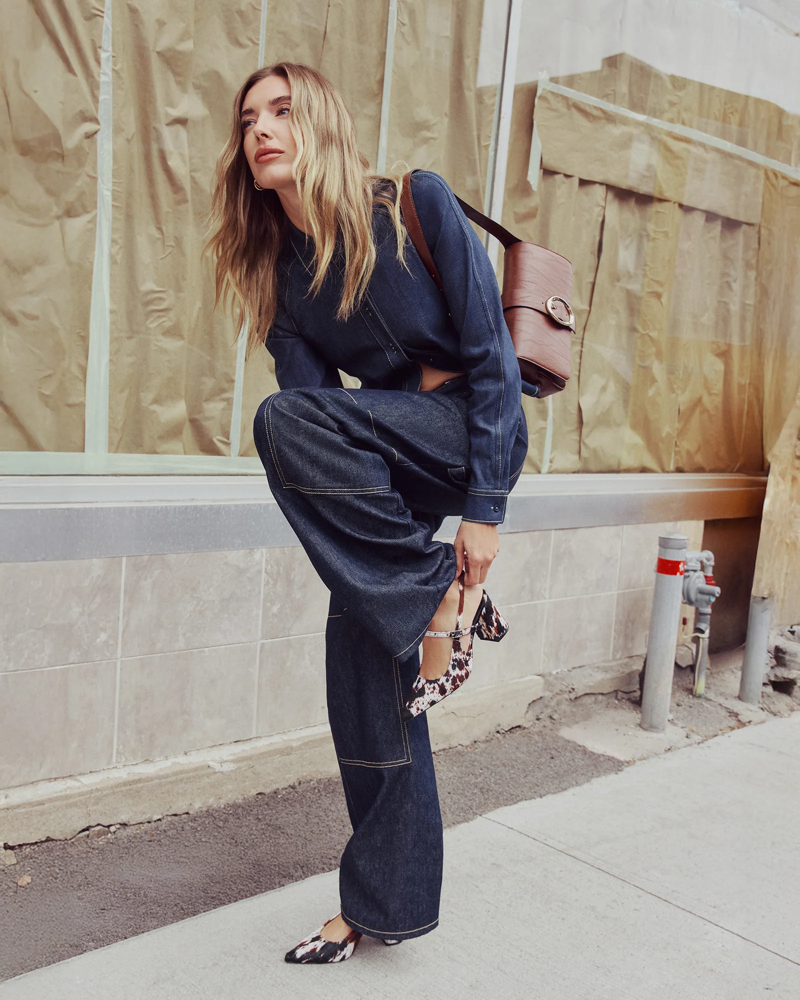 TESSIE TOP DARK BLUE DENIM - Image 2
