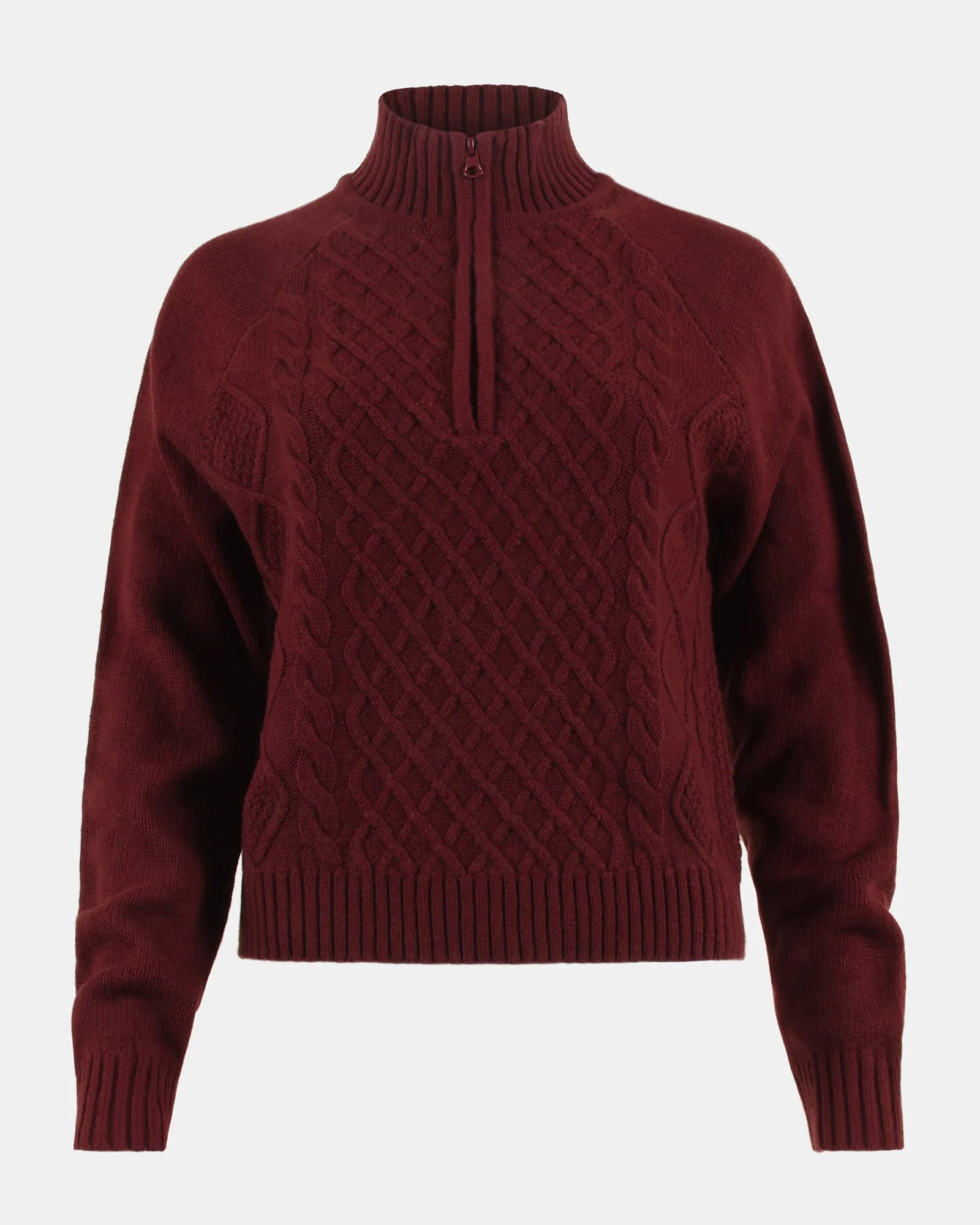 ALLY QUARTER ZIP SWEATER WINE