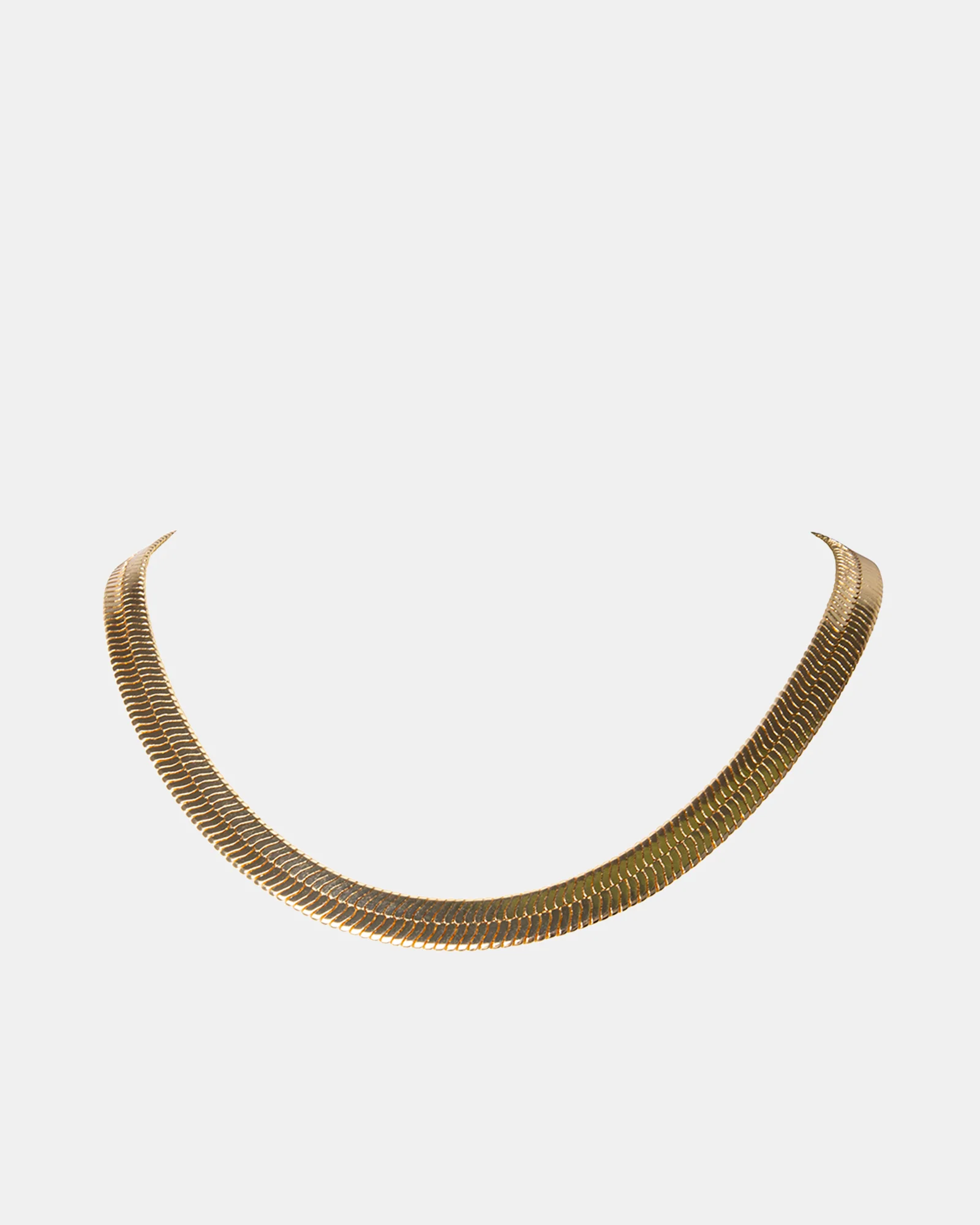 HERRINGBONE THICK CHAIN NECKLACE GOLD