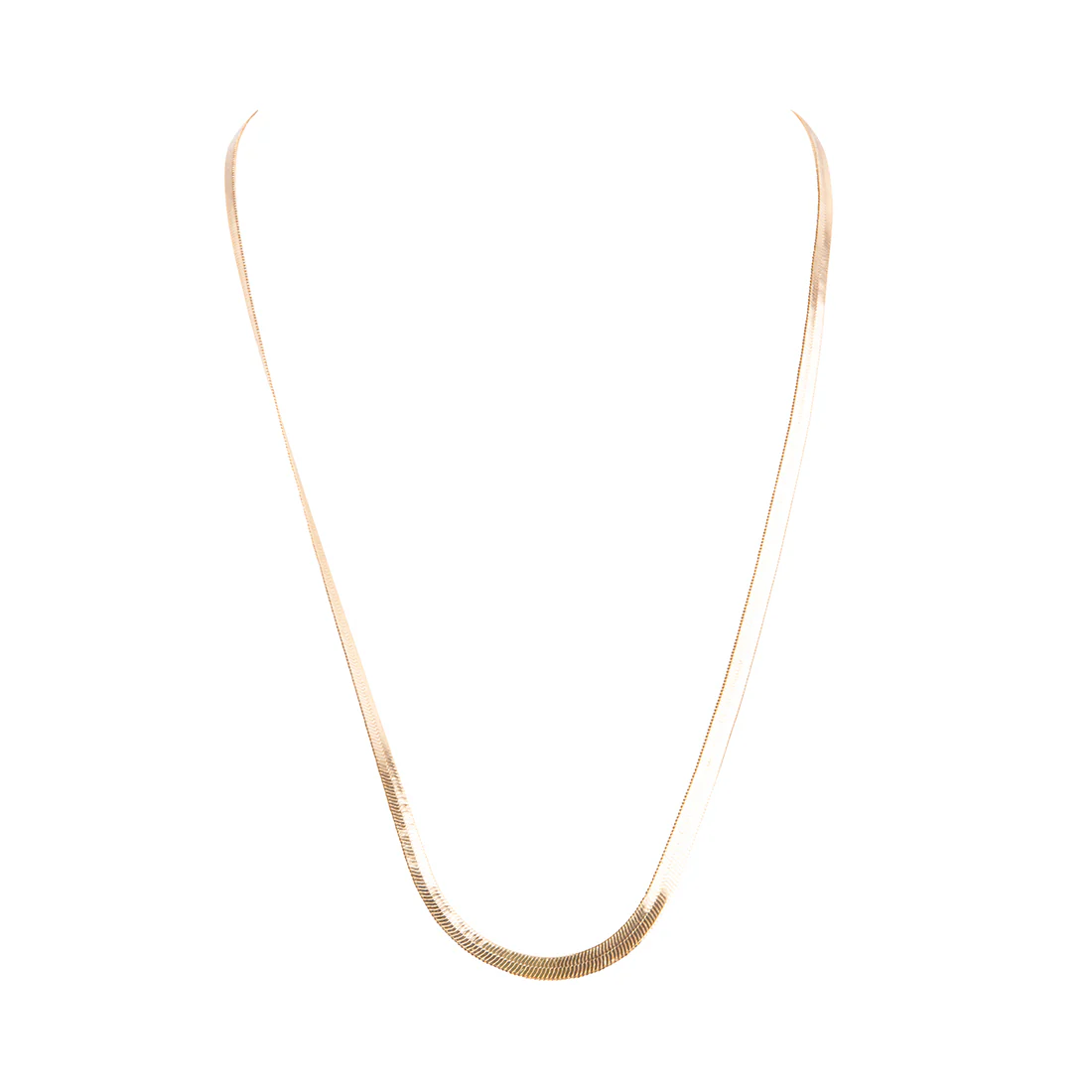 HERRINGBONE THIN CHAIN NECKLACE GOLD