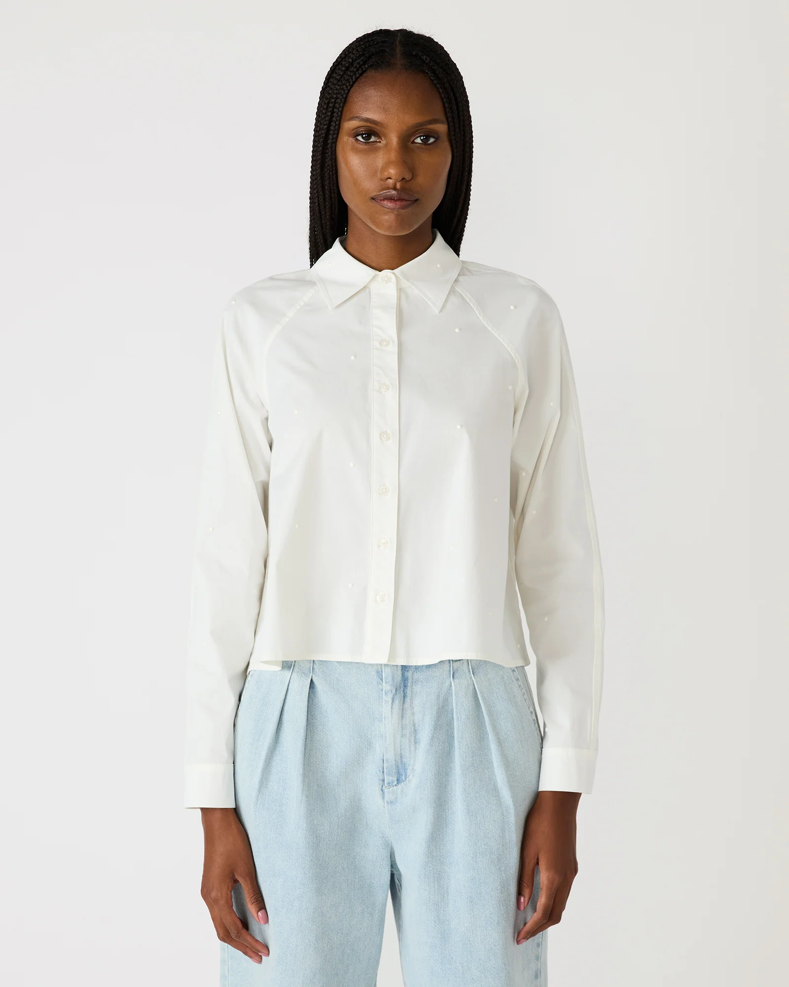 TESS PEARL TOP WHITE