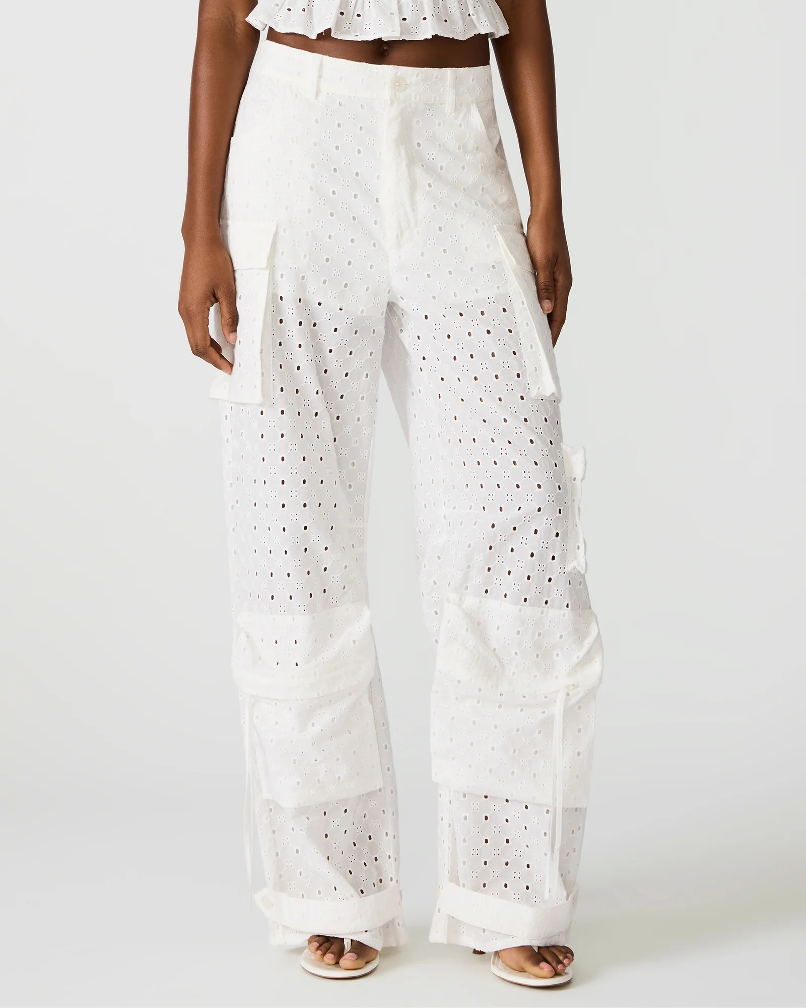 DUO PANT EYELET WHITE - Image 2