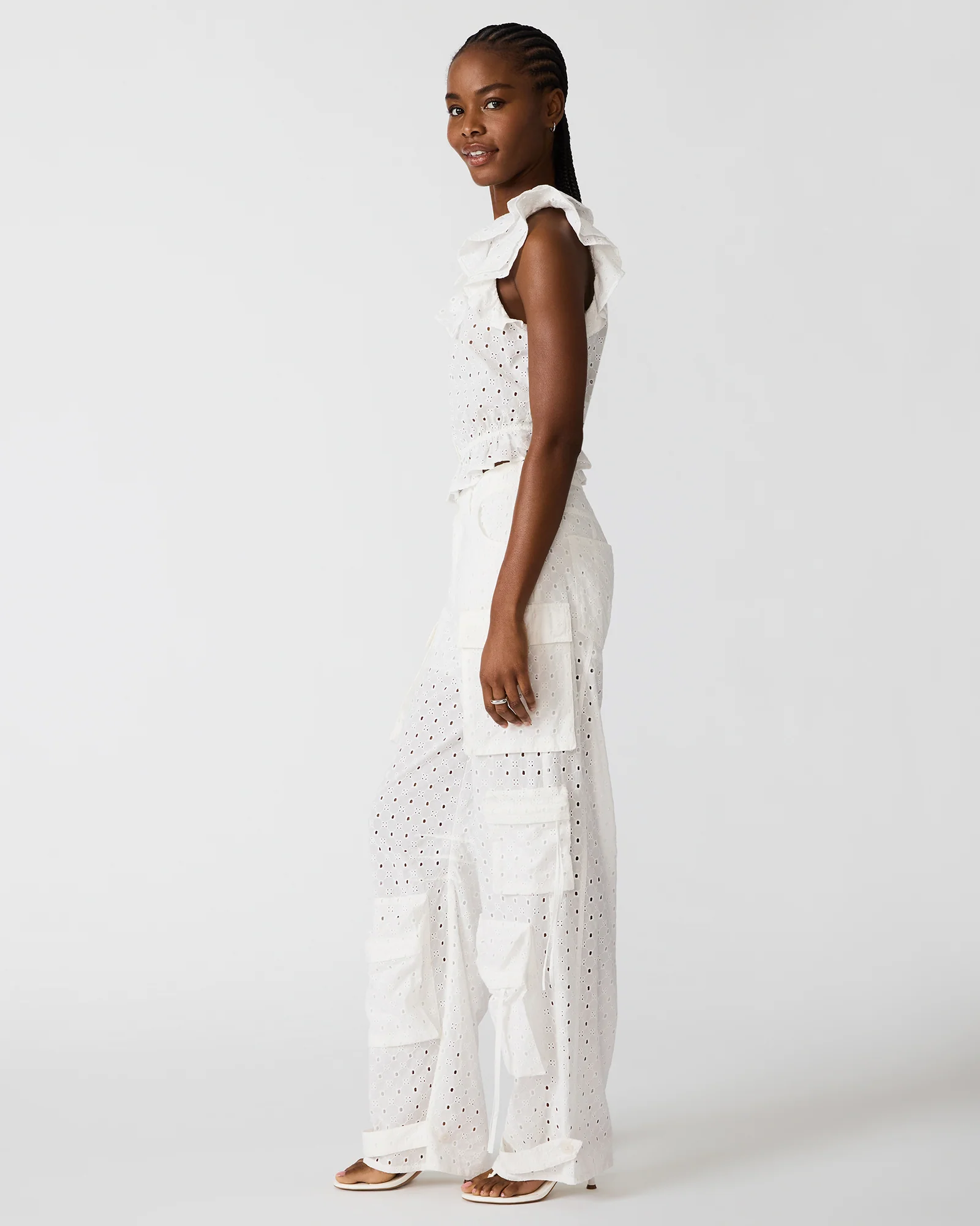 DUO PANT EYELET WHITE - Image 3