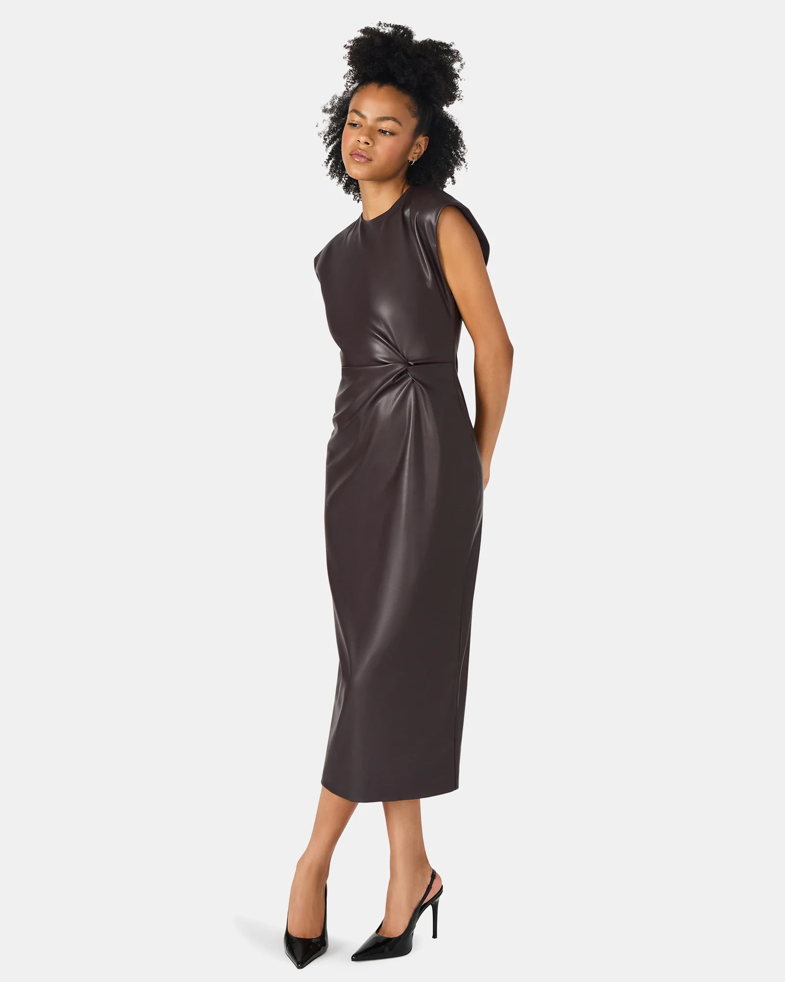 CHIARA DRESS BROWN - Image 3